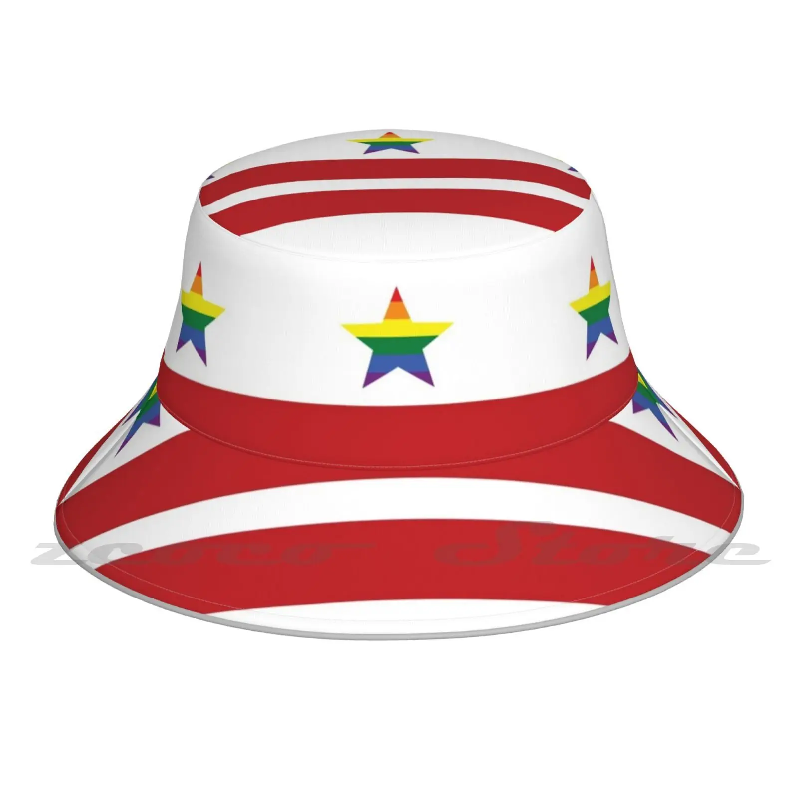 

Washington Gay Pride Parade Rainbow Flag Bucket Hat Outdoor Sports Breathable Present Fashion Cap Gay Pride Pride Parade