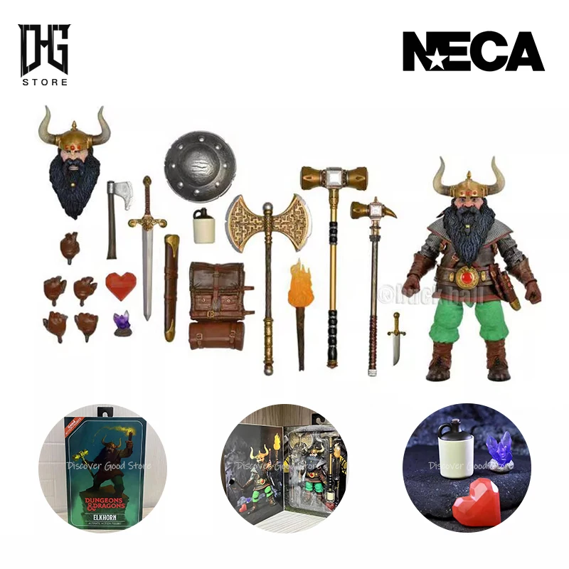 

Фигурка дракона и подземелья NECA Elkhorn, оригинальный Карманный воин с подлинной этикеткой, ручная модель, экшн-фигурка из коллекции