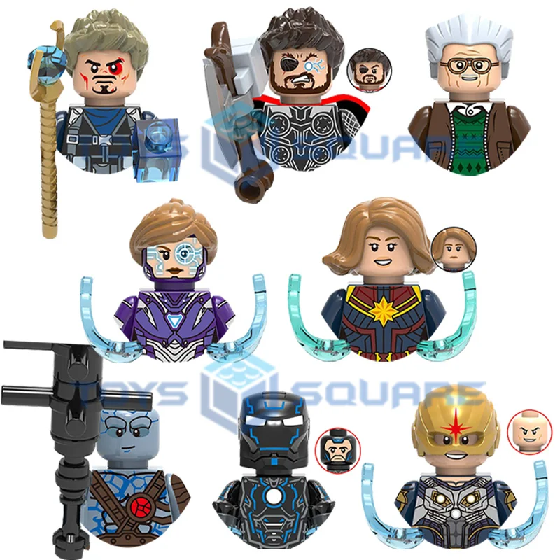 

The Captain Carol Danvers Pepper Iron Thor Korg Man Nova Sam Alexander Model Blocks MOC Bricks Set Gifts Toys X0240