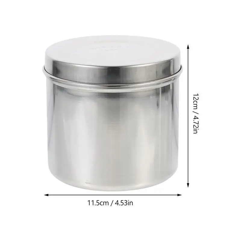 12cm Stainless Steel Cotton Can Barrel Laboratory Instruments Tools Storage Tank With Cover Round Box