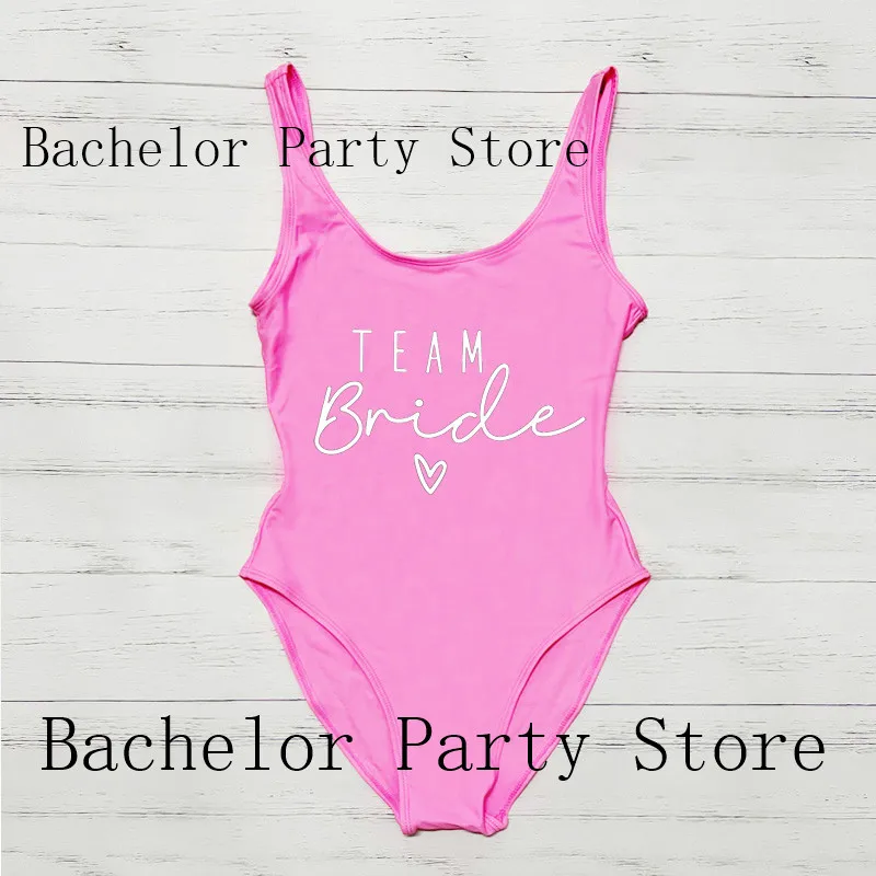 One Piece Swimsuit Bachelor Party Swimwear S-3XL One-Piece Swimsuit Women Team Bride Summer Bathing Suit Sexy Bodysuit Low Back Swimming Suit Beach women swimsuit