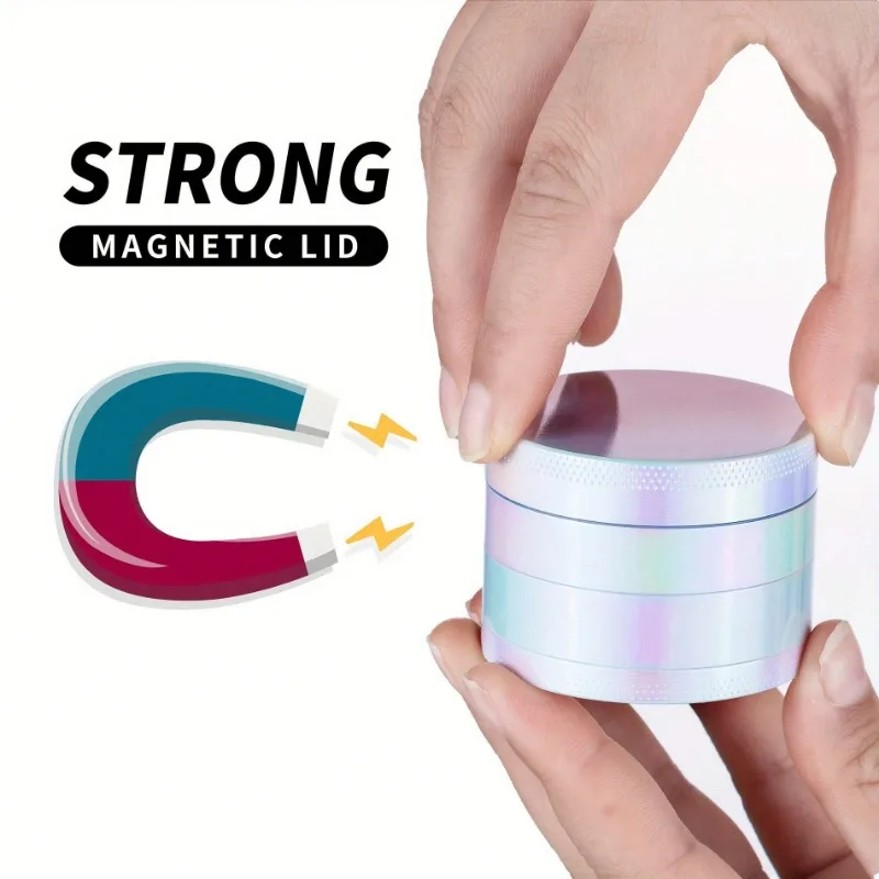 1.6/2 Inch White Gradient Rainbow Herb Grinder Four-layer Manual Tobacco Grinder Zinc Alloy Mortar Cigarette Cigar Grass Mills