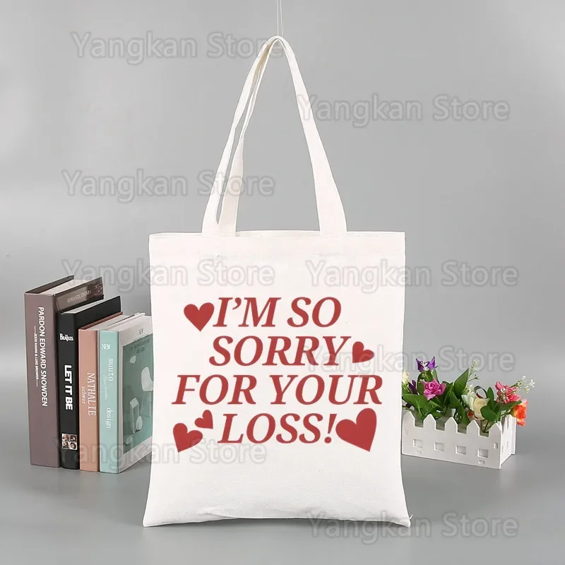 I'm Sorry for Your Loss Sabrina Tote Bag Eco Shopping Bag Large Capacity Foldable Beach Shopper Carpenter Please Canvas