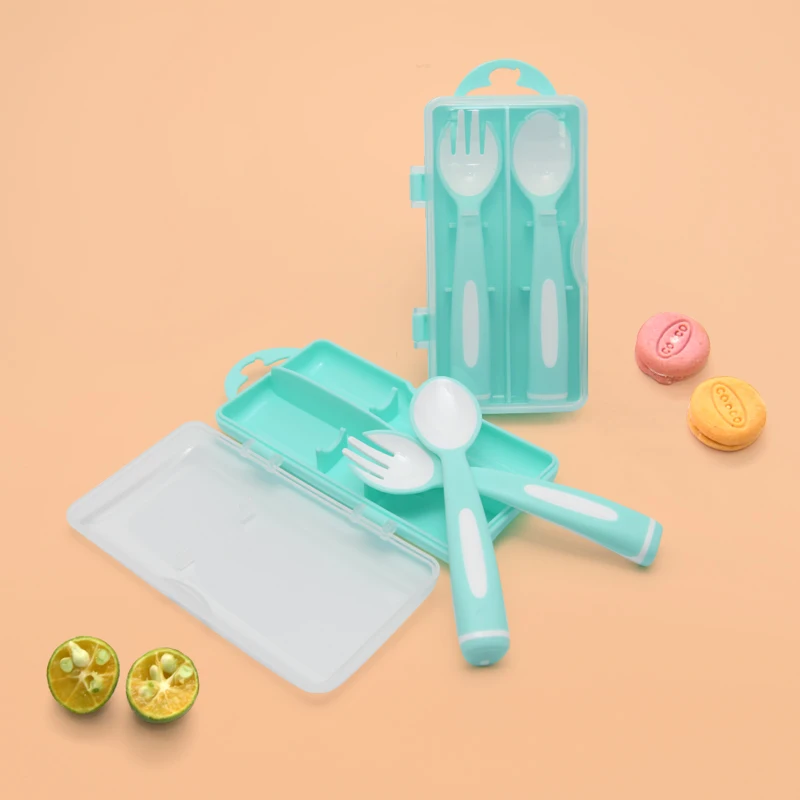 Udaone Wave Kidfs Fork & Spoon Set with Travel Case Toddler