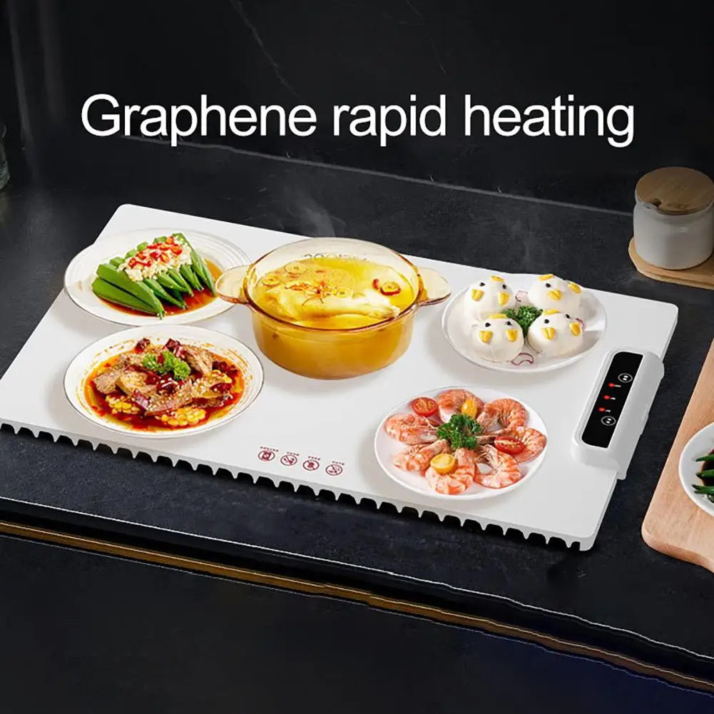 Roll-up Cutting Board Portable Electric Warming Tray with Adjustable Temperature Foldable Design Silicone Warm for Fast