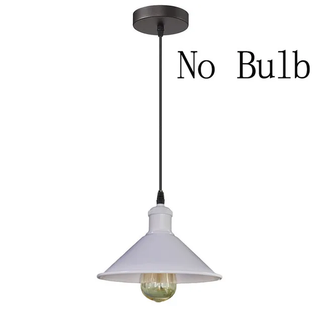 Vintage Pendant Light Loft Retro Chandelier Pendant Lamp E27 Base Industrial Hanging light Edison Home Lighting for Living Room White 1Piece No Bulb