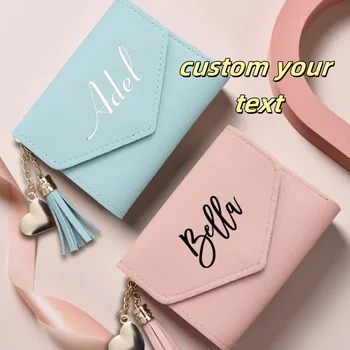 Portafoglio da donna con ciondolo corto personalizzato personalizzato con nappa Portamonete per bambina di alta qualità personalizzato impermeabile di lusso