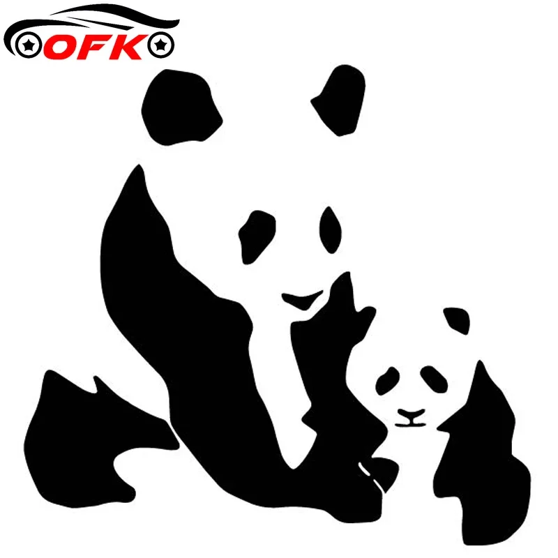 Lovely Panda Car Door Decoration Toon Sticker Decalcomania In Pvc Nero/Argento 16.1Cm * 15.2Cm