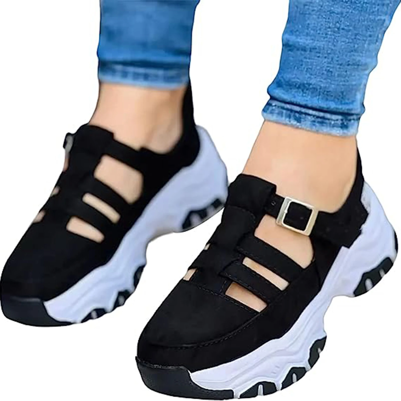 Zapatos de malla informales para mujer, calzado deportivo con suela antideslizante, adecuado para acampar, caminar en interiores