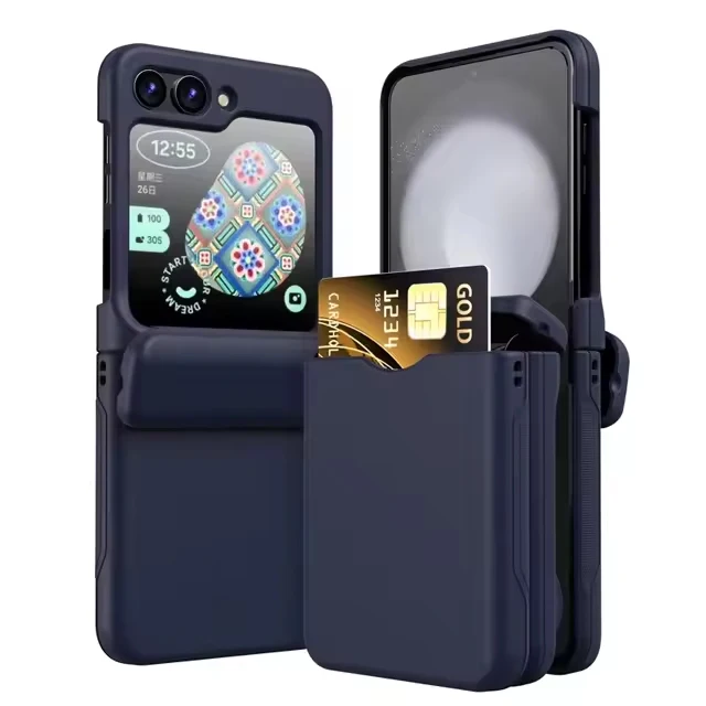 Shockproof Flip Cover Card Holder Phone Case with Fall Prevention