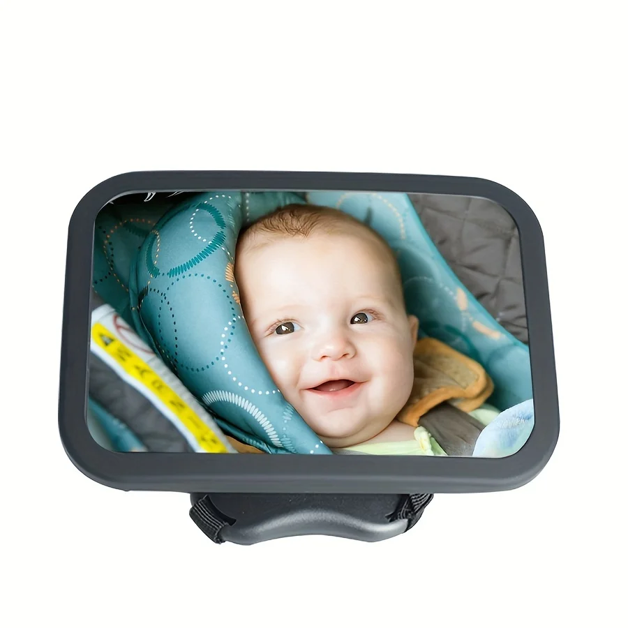 Crash-tested and certified shatterproof 360-degree rotating baby car rearview mirror for rear-facing babies