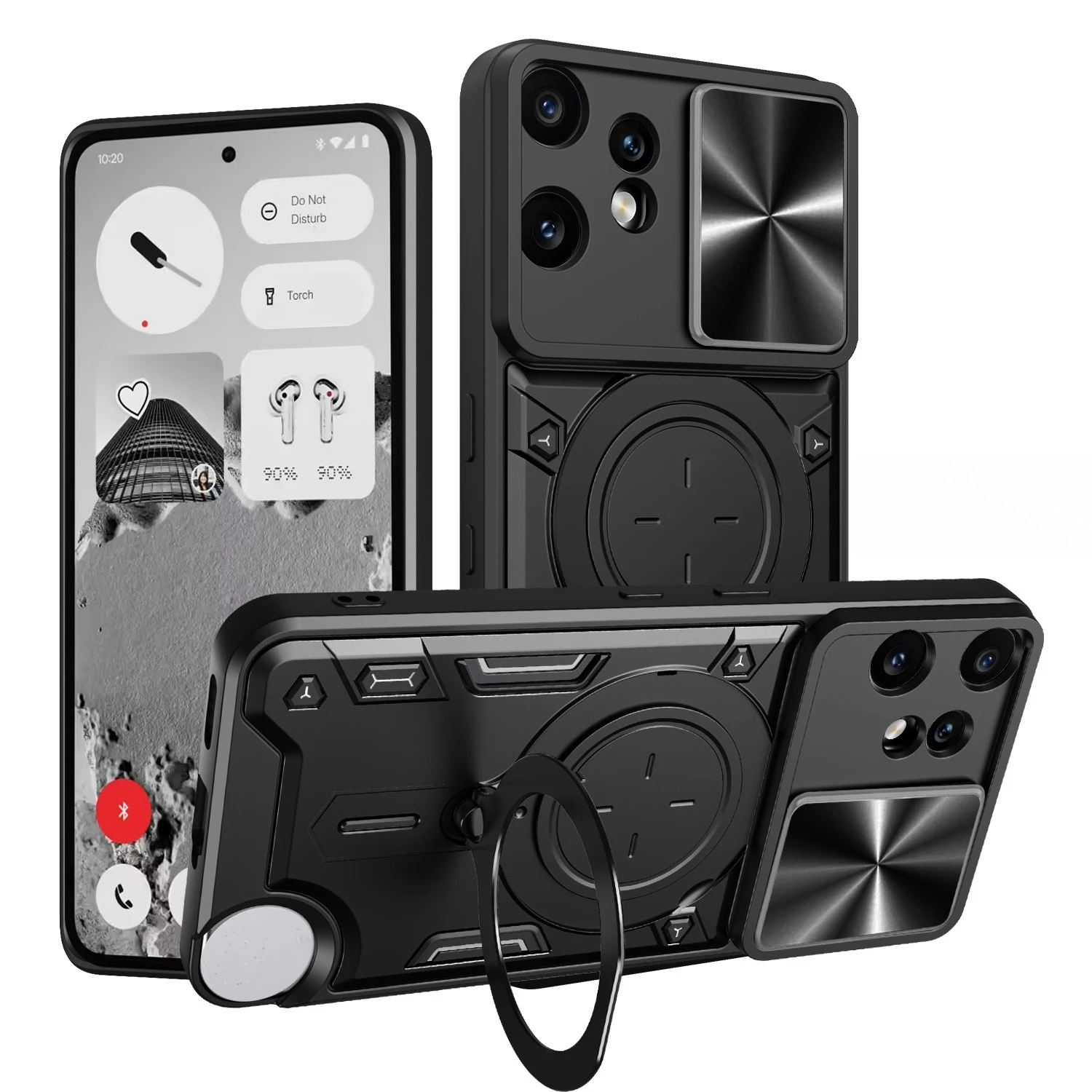 Enhanced Magnetic Ring Stand Slide Camera Protection Case