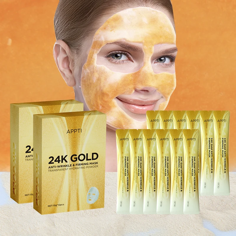 24K Gold Petal Crystal Jelly facial mask Powder Serum Brightening Skin Care Nourishing and Moisturizing Facial Skin Care