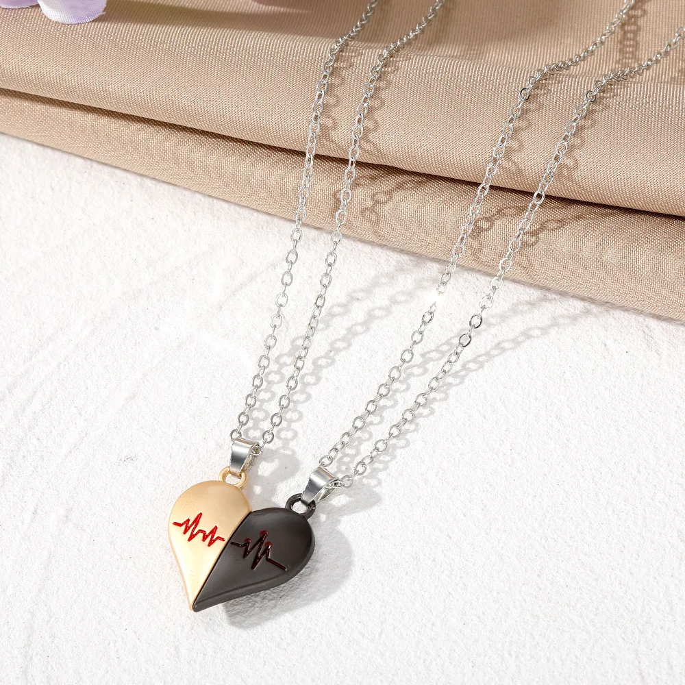 

S3708 модные ювелирные изделия парные любовь ожерелье магнитные романтические друзья влюбленные чокер кулон ожерелья 2 шт/комплект