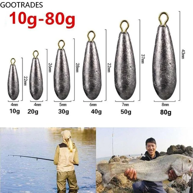 2PCS Oval Fishing Lead Sinkers Solid Lead Sinker Fishing Sinkers Fishing  Accessories - AliExpress