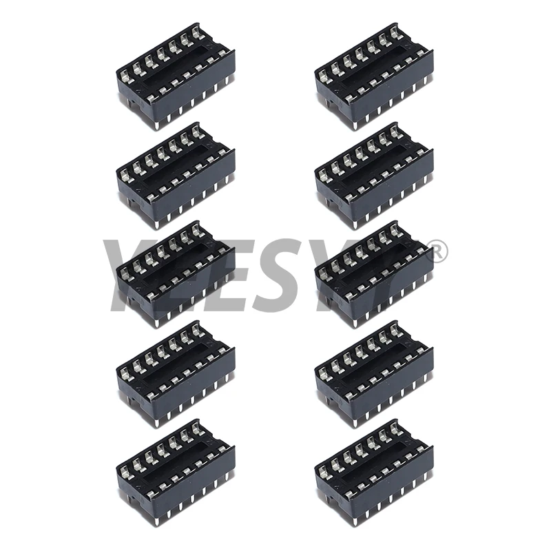 10-Pack Square Hole 14-Pin DIP IC Sockets