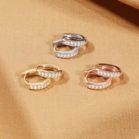 2/6PCS 316L Stainless Steel Minimalist Hoop Earrings Crystal Zirconia Small Cartilage Helix Tragus Piercing Jewelry for Women 2