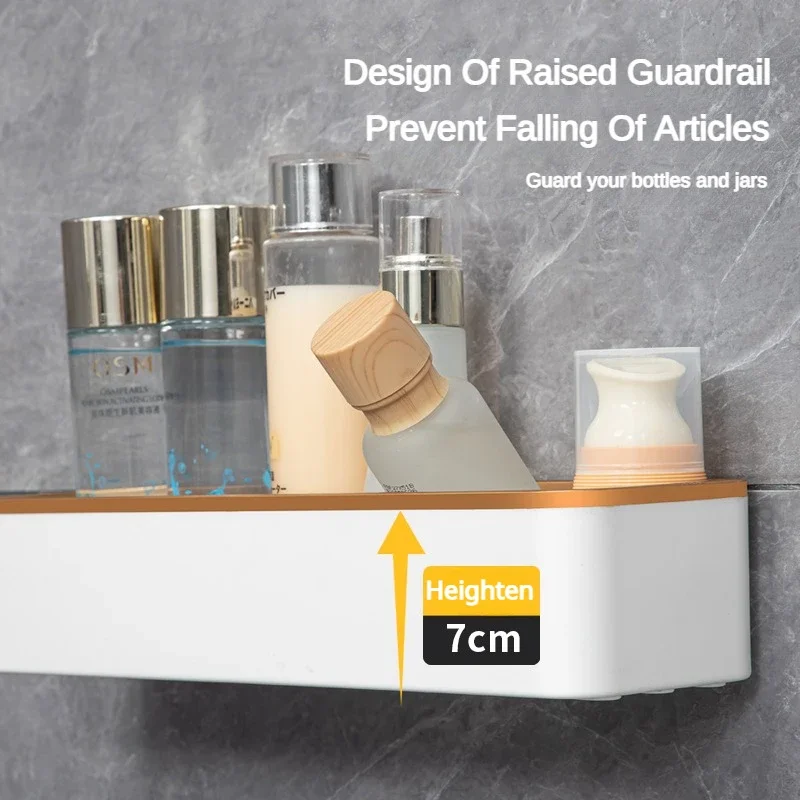 Bathroom Shelf Plastics Shampoo Rack Makeup Storage Organizer Shower Shelf Bathroom Accessories No Drill Wall Corner Shelf 4