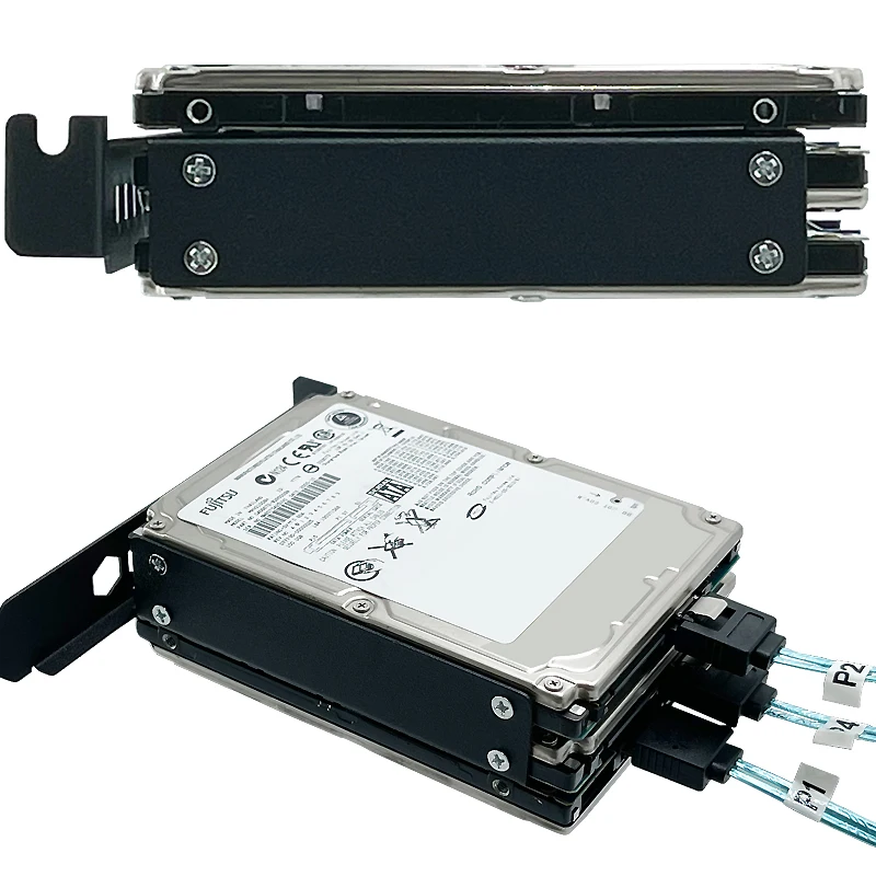 Zhenloong-suporte de Disco Rígido Pcie Slot Pci 2.5 Hdd para pc Case Chassi Tampa do Painel Traseiro Expansão Adaptadores Sata Ssd Metal - Imagem 6
