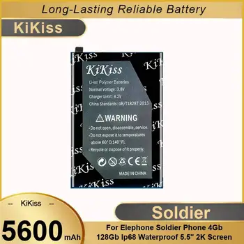 Batteria per cellulare a ricarica rapida e sicura per Elephone Soldier 4GB 128GB IP68 impermeabile 5.5" schermo 2K 5600mah