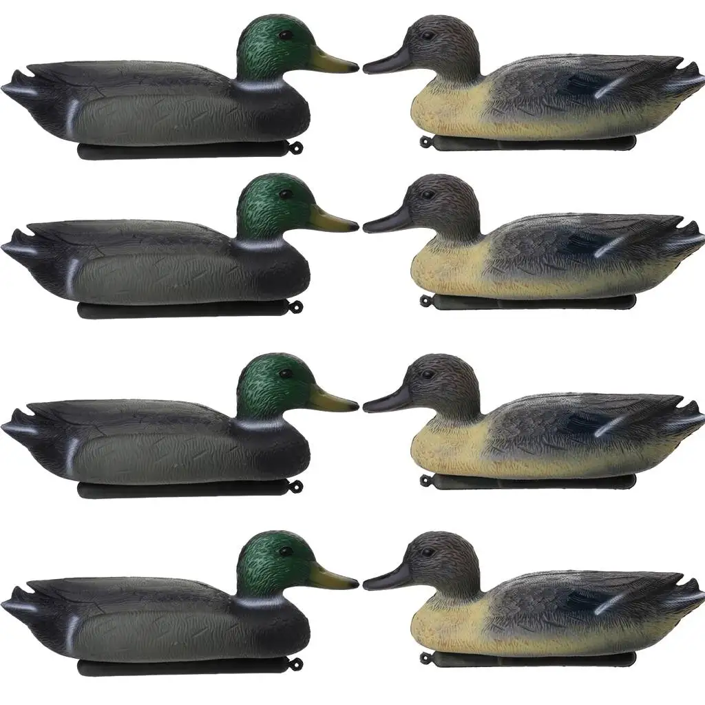 8 Pz Realistico Vivido Simulato 3D Anatra Esca Corpo Cavo Galleggiante Anatra Caccia Esca Pe Durevole Wigeon Decoys Leggero Drake