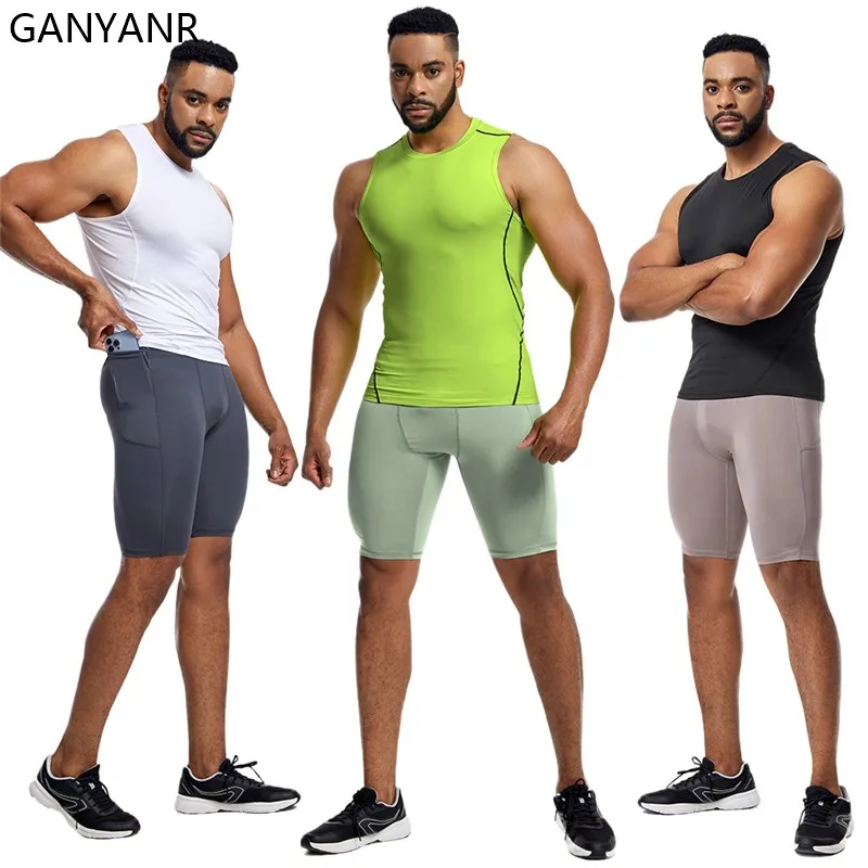 ganyanr-men-running-sets-shorts-yoga-abbigliamento-palestra-tuta-sportiva-pullover-da-calcio-basket-calcio-fitness-tuta-abbigliamento-sportivo