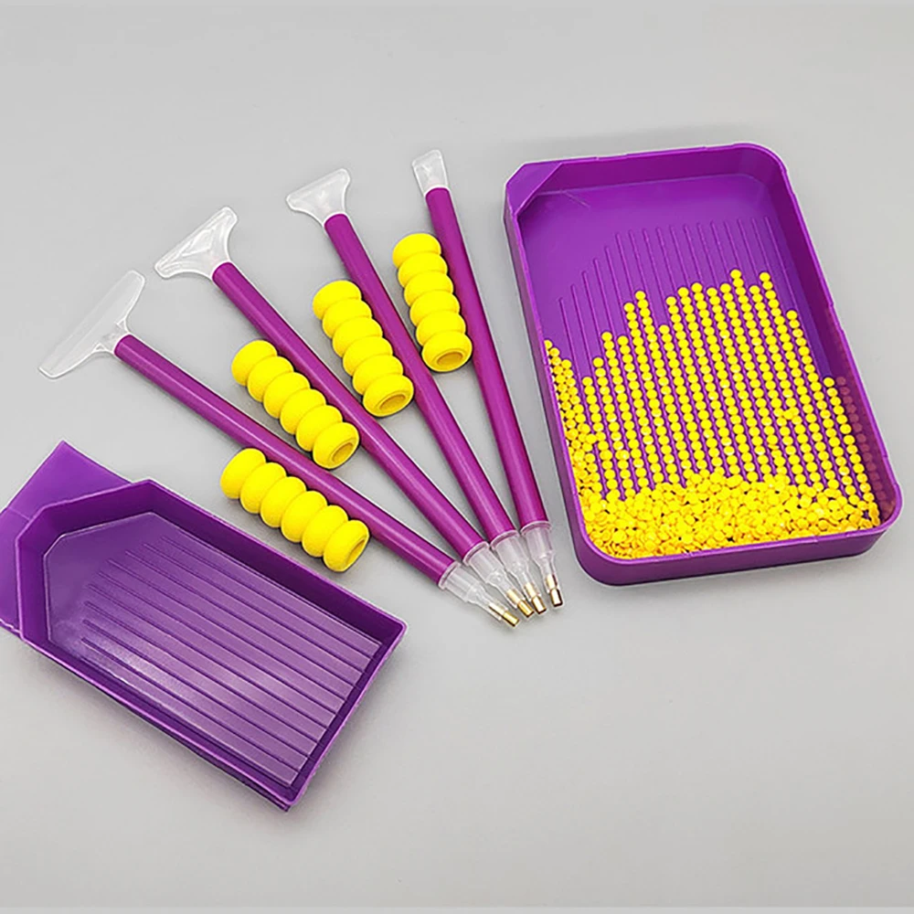 Purple Diamond Painting Accessories Embroidery Tray Organizer Storage