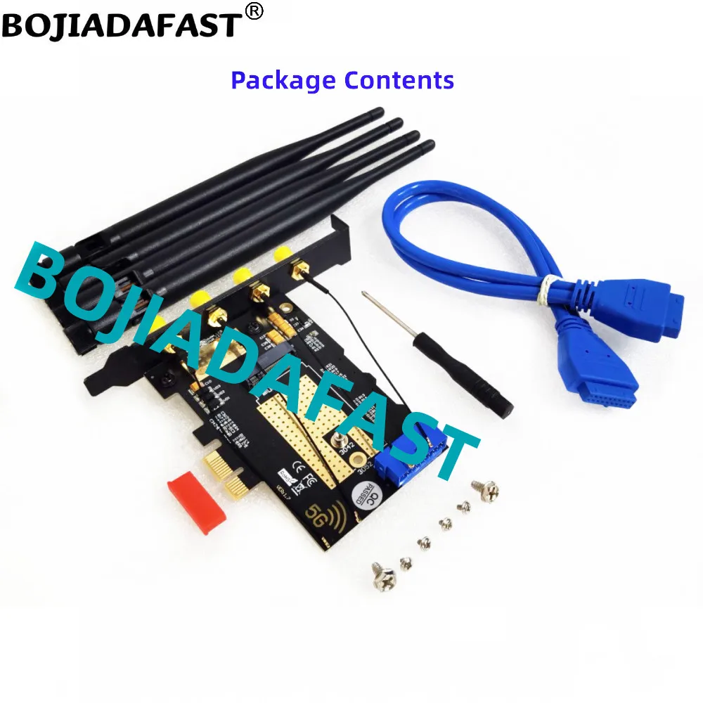 Cartão Adaptador sem Fio com Slot Dual Nano Sim Módulo Gsm Modem Pci-e 1x Pcie x1 para Ngff M.2 B-key 5g 4g Lte - Imagem 5