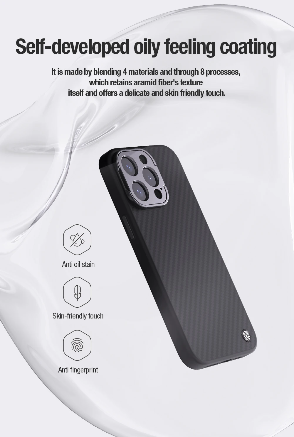 For iPhone 15 Pro Max Magsafe Case NILLKIN Aramid Fiber Case With Kickstand Anti-Drop All-Inclusive For iPhone 15 Pro