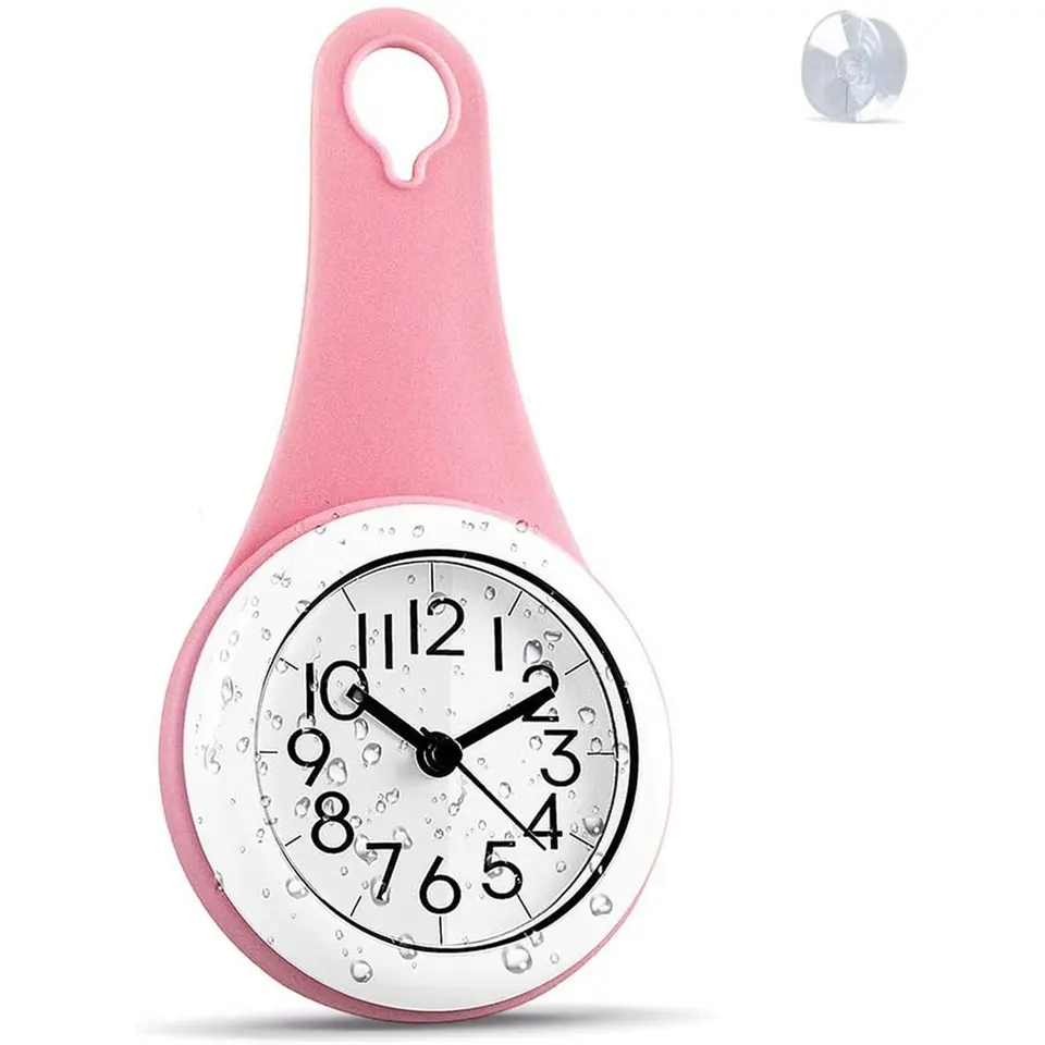 Orologio Da Bagno Con Ventose - Impermeabile, Quarzo, Bianco, Per Doccia, Cucina E Specchio - Foto 6