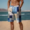 2024 Summer Hawaiian Beach Shorts Holiday Casual Colorful Plaid Print Sportswear Quick Drying Trunks Ice Shorts Hawaii Swimsuit 2