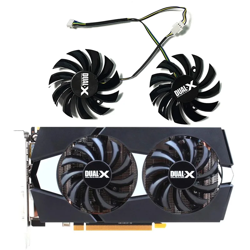 2 Stuks 75Mm Ventilkoelventilator Voor Sapphire R9 270 Hd 7870 Dual X-Fan Gtx 550 750 770 Ti Asus Gtx760 12V 0.35A Koelvent