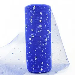 Assorted Glitter Rainbow Tulle Netting Roll - Vibrant Colors for DIY Crafts and Party Decor (StarMoon Royal Blue)