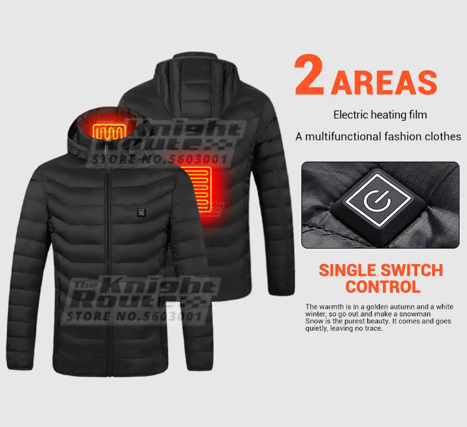 Description Picture 6 of item19 Areas Self Heating Vest Men's Heating Jacket Thermal Women's USBWarm Sport Vest Heating Clothing Fishing Hiking Heated Vest