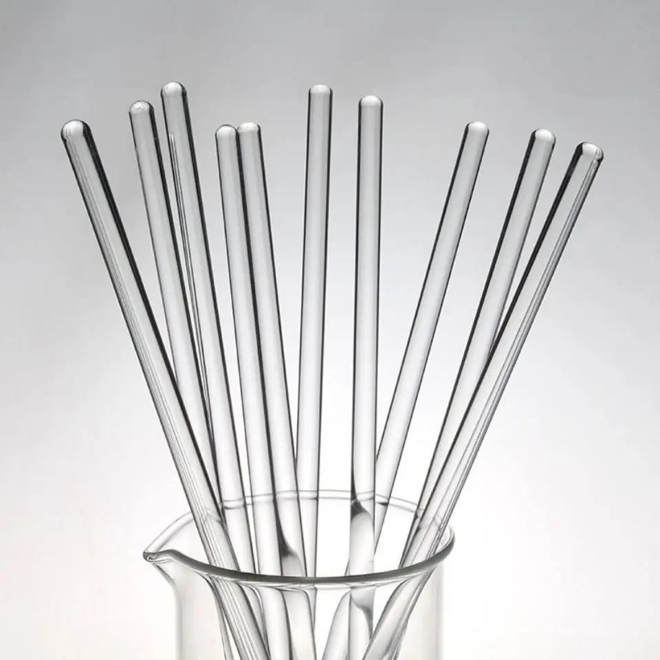 10 Bacchette Agitatore In Vetro Borosilicato Da Laboratorio - Diametro 6/7 Mm, Alta Resistenza