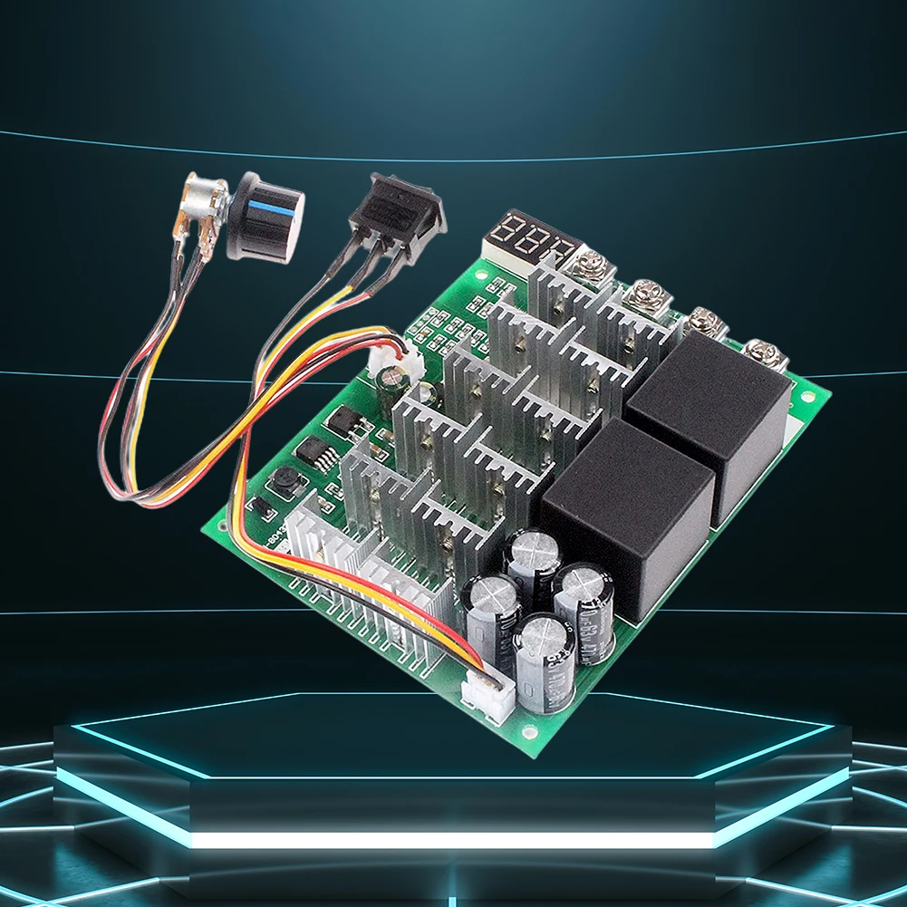 DC10V-55V Motor Speed Controller 12V 24V 36V 48V 60A Forward Reverse Converter 100A Max with Knob Switch Electrical Equipment