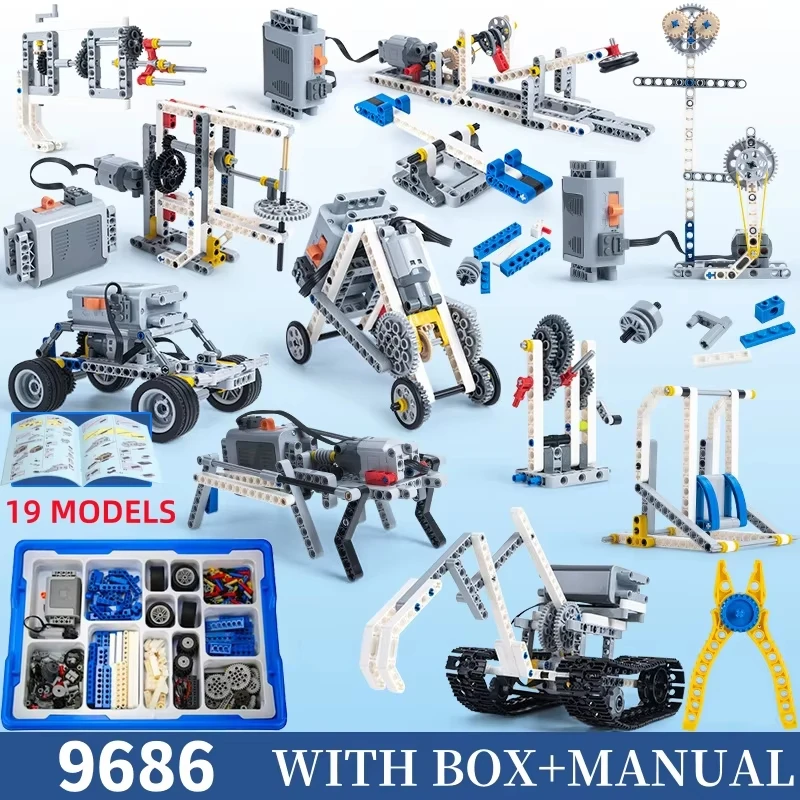 STEM 9686 Technische Teile Multi-Technologie-Programmierung Pädagogische Studenten lernen DIY-Bausteine Brick Power Kinderspielzeug Geschenk