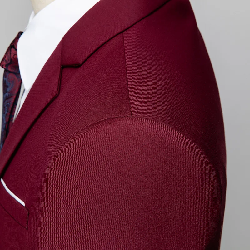 Luxury 3 Piece Men's Wedding Suit (Blazer+Pants +Vest) Fashion Solid Color Business Office Large Size Chic Male Slim Jacket Sets
