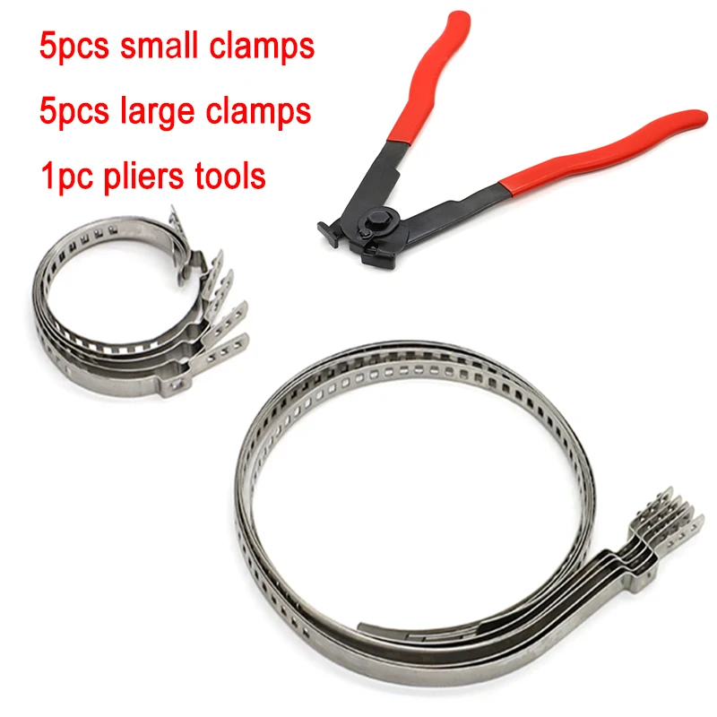 UniversalCVJointBootCrimpClampsLargeSmallKitWithPliersTool