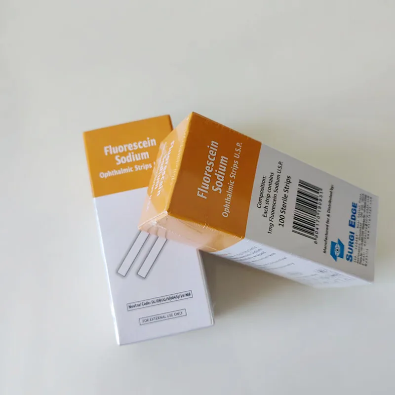 100 Pcs/box India Fluorescein Sodium Eye Test Strip Fluorescent Test Strip Consumables