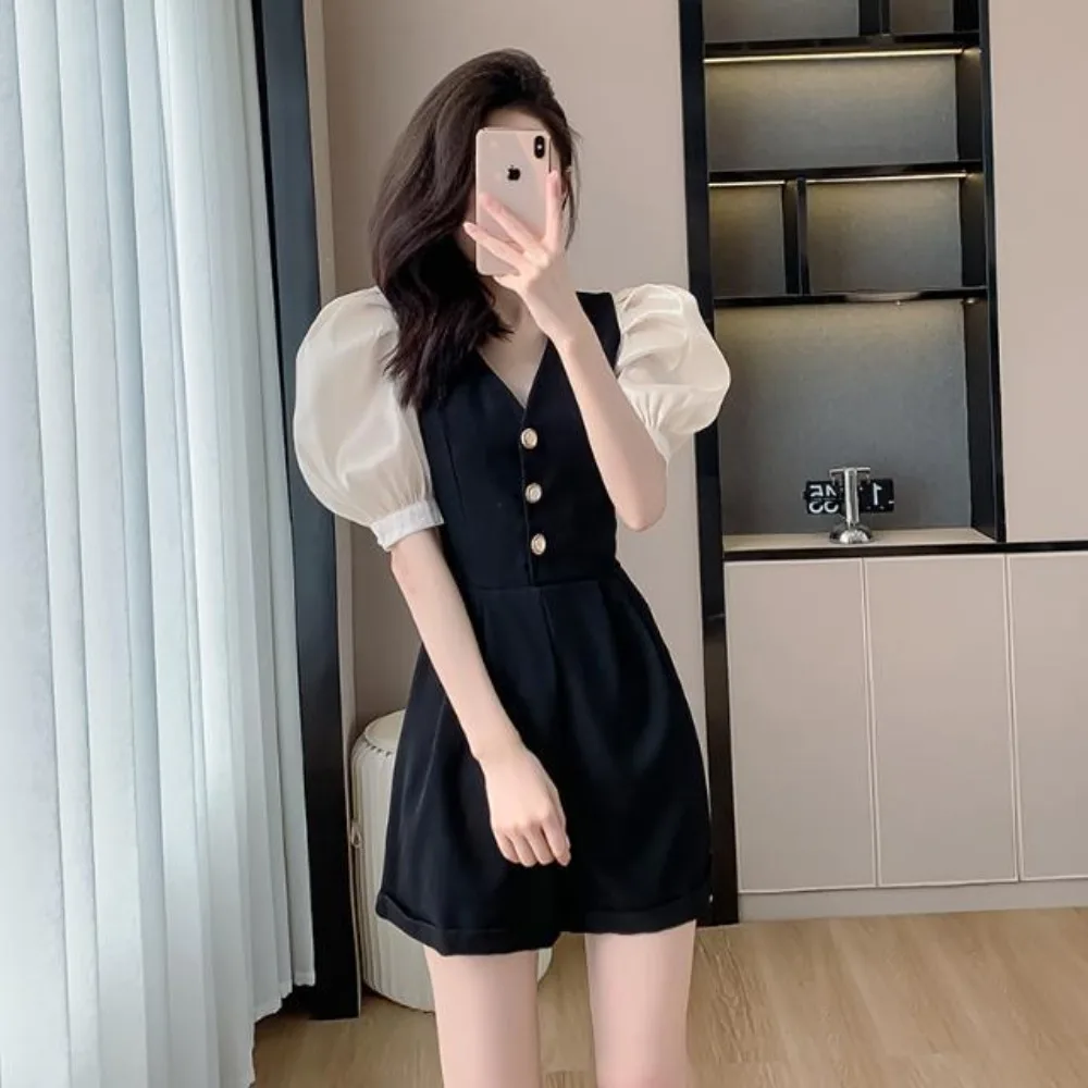 Invisible Open Crotch Outdoor Sex Women Secret Clothes Summer Fashion Design Slimming Patchwork Jumpsuit One Pieces Erotic Pants