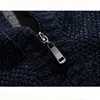 MEN SWEATERS WITH ZIPPERS THICK FLEECE WARM BLACK CASUAL  WINTER MEN CARDIGAN WOOL COTTON KNITTED JACKETS SWEATERCOAT 5
