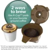 Single-Serve Coffee Maker, with Milk Frother Compatible with K-Cup Pods and Grounds, Black Make Hot or Cold Froth, Household 3