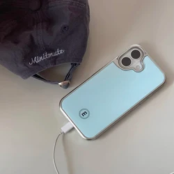 Korean Inspired Gradient Blurred Blue Cute Phone Case Cover - iPhone 15 Plus (Only case A)