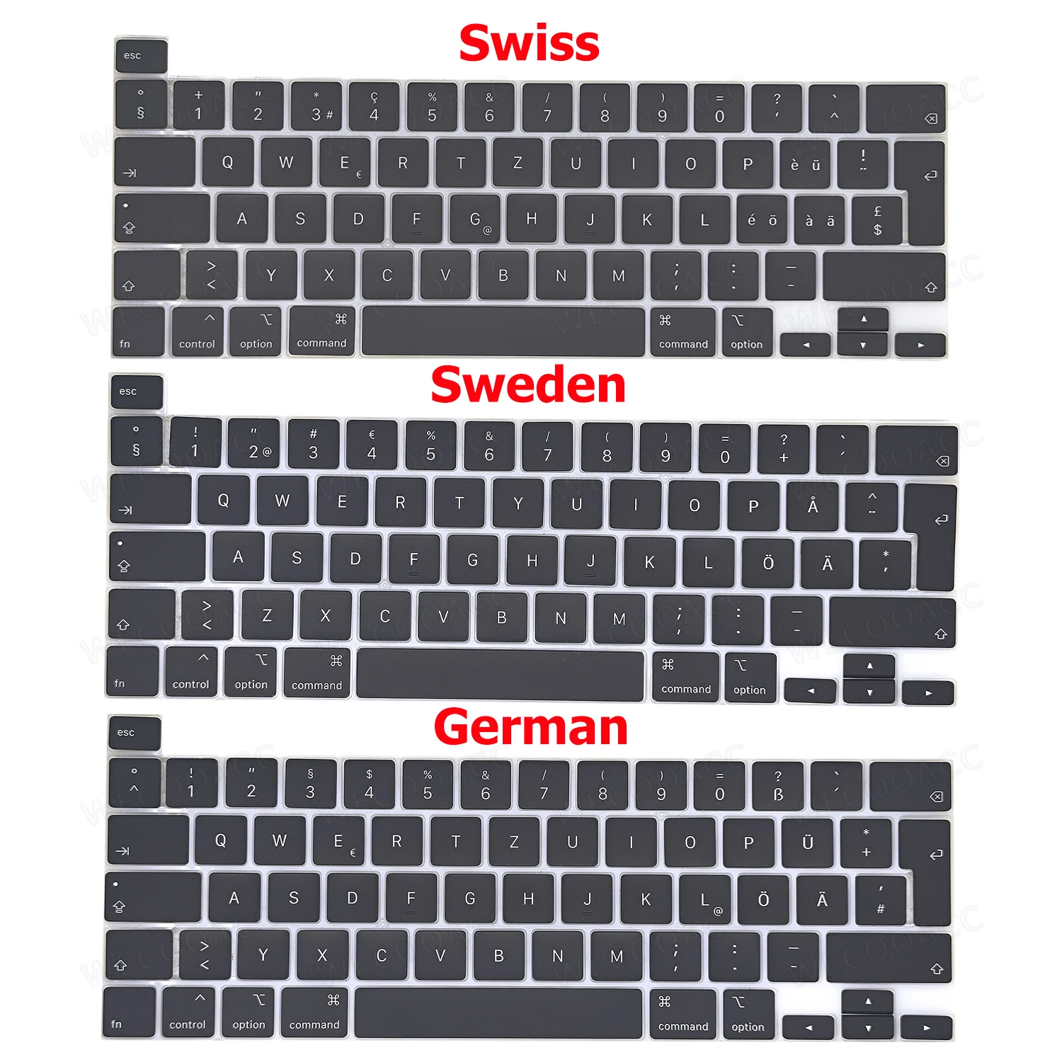 A2141 A2289 A2251 Keyboard Keys Keycaps For Macbook Pro Retina 13" 15" 16" Keycap US UK Russian Spain French Years keyboard keycap laptop keyboard