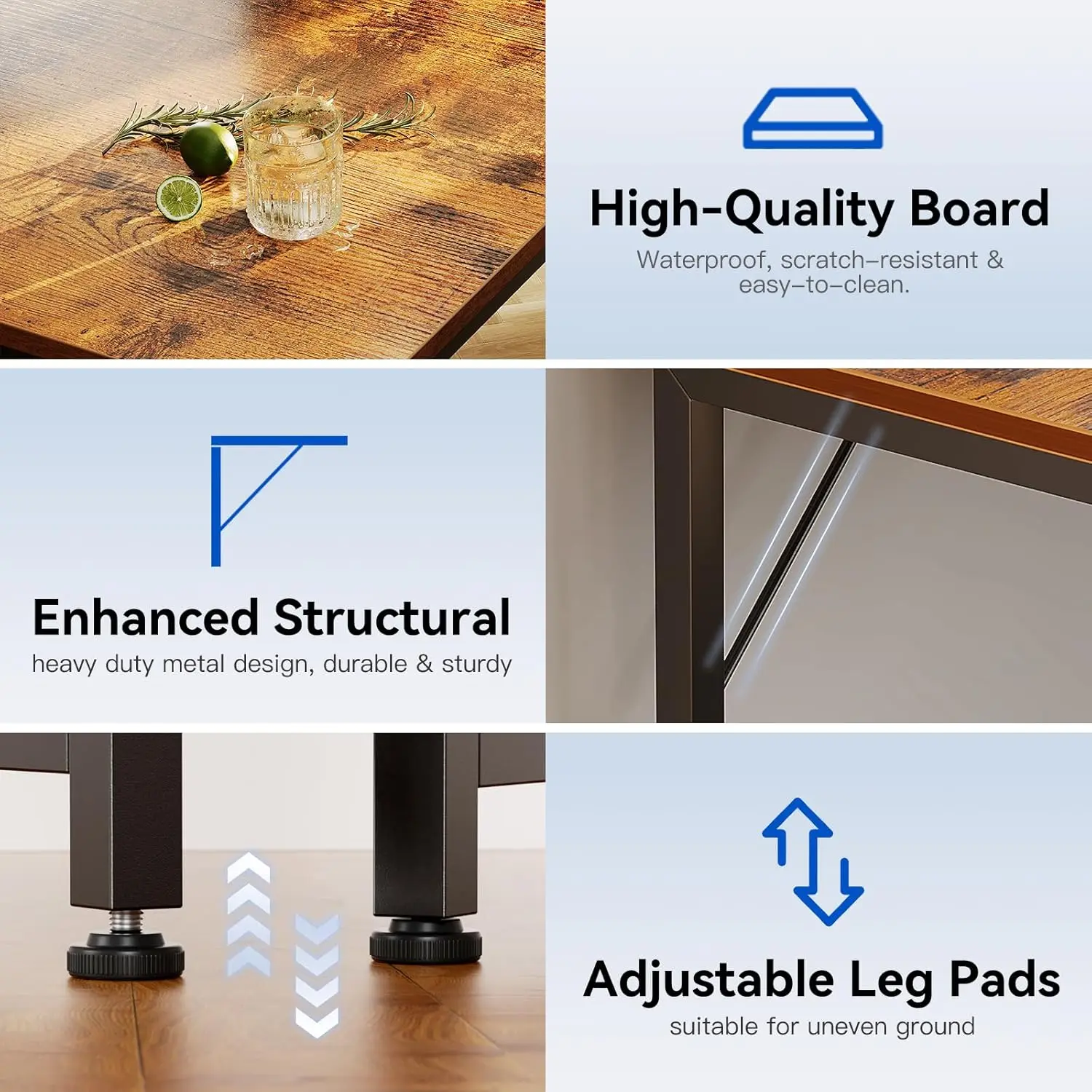 48" Home Office Desk with Fabric Drawers, File Cabinet, Storage Bag & Hook, Writing Table for Small Spaces - Vintage