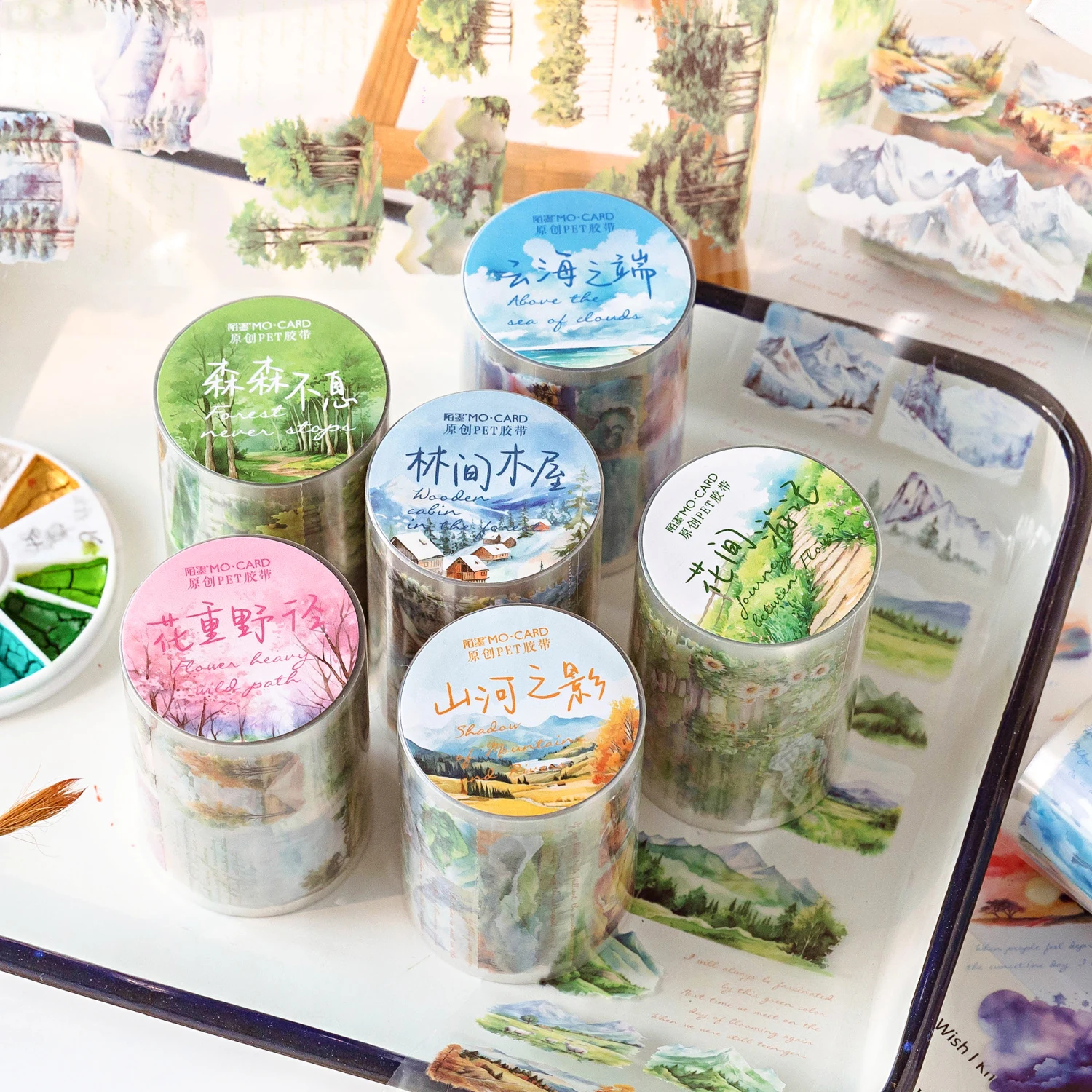 

6packs/LOT Small forest series markers photo album decoration PET tape