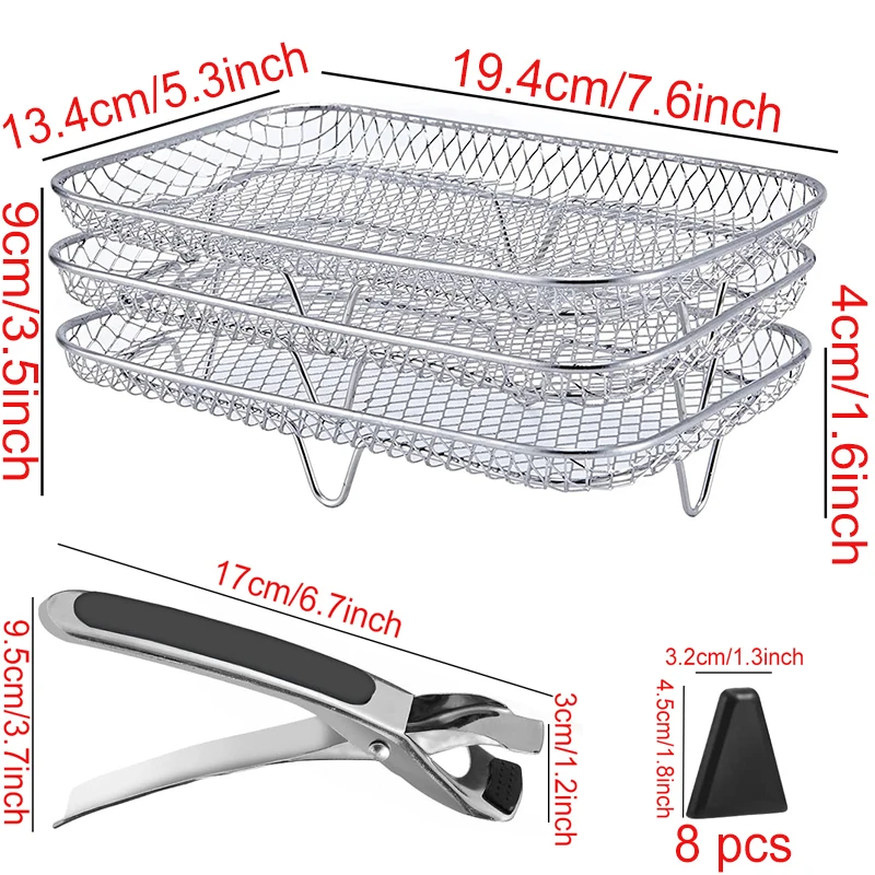 3-Tier Air Fryer Baking and Grill Rack Set