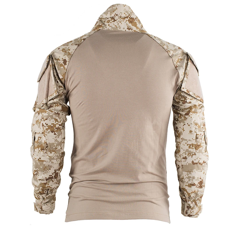 Sport T Shirt Men Tactical Shirt Climbing Shirts Training Clothes Camping Camo Hunting T-shirt Tops Paintball T Shirt with Pads
