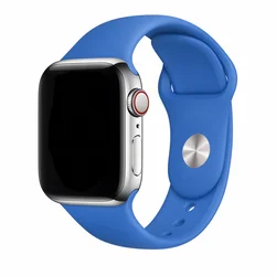 Sporty Silicone Apple Watch Band - Versatile Fit for 44 45 46 49mm M - L (Wave blue)